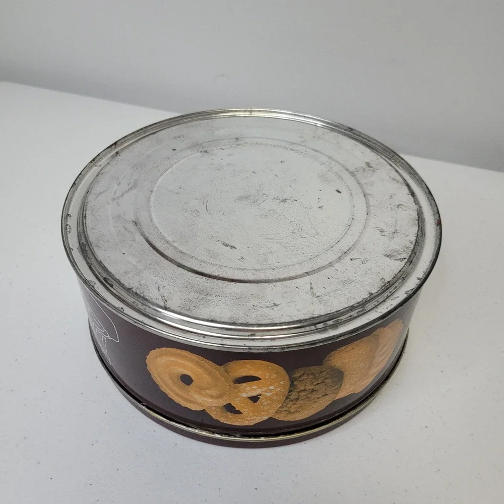 Mermaid Butter Cookies Denmark Vintage Empty Round‎ Tin 16 oz 1 lb